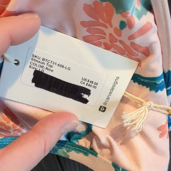 Carve Designs Pink and Blue Bikini with Tropical Print - Picture 2 of 5